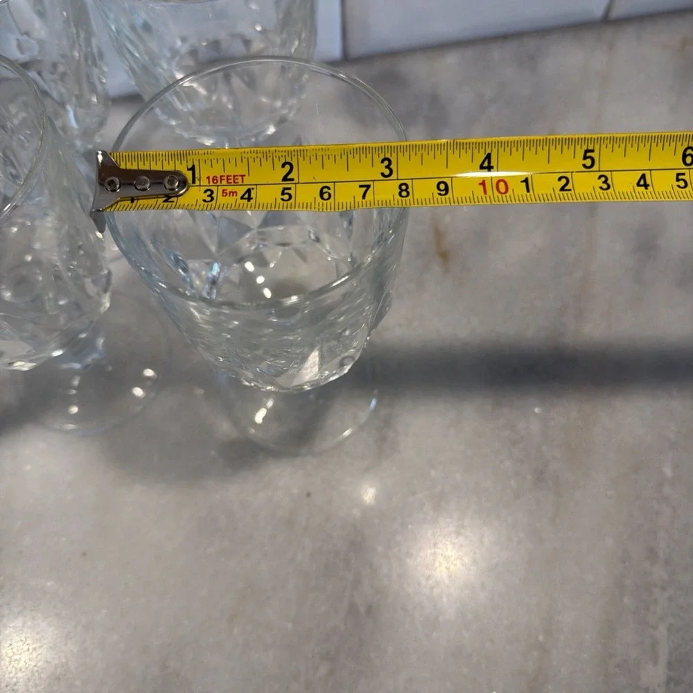 Set of 6 Vintage Arcoroc France Stemmed Crystal Wine Glasses